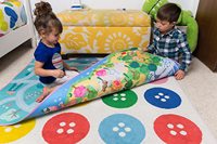Salle de jeux en vrac décoration murale doux sur mesure piste de course pliable grand 3x4ft double face imperméable feutre tapis de jeu pour bébé