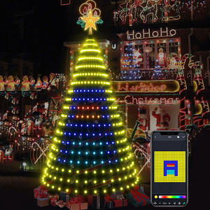 Luci a Corda per Albero di Natale a Energia Solare per Giardino 1,5m 1,8m 2,1m Impermeabili Colore da Sogno Personalizzabili Decorazione Colorata - Product Image 1