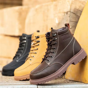 Botas Chelsea Clásicas Británicas de Cuero Marrón para Hombre, Zapatos de Vestir de Caña Alta con Diseño Slip-On, Estilo Cowboy - Product Image 2