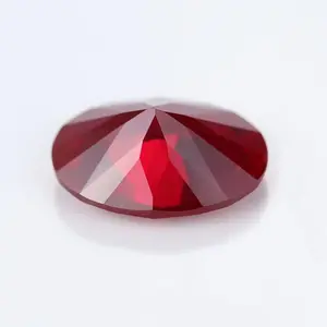 Wuzhou JIAQI GEMS hochwertiger synthetischer Korund Oval geformter Rubin-Edelstein für synthetischen Korund