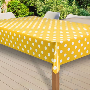 Nappe d'extérieur en PVC durable et lavable <span class=keywords><strong>Laro</strong></span>, motif géométrique, points jaunes, modèle G07, taille 100x220cm - Product Image 2