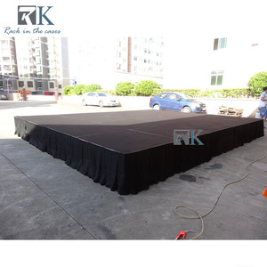 Black Aluminum Stage Portable Flight Case with <b>Wheels</b> Mobile for Equipment Storage Stage - Product Image 3
