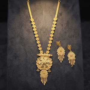 Colliers de mode en laiton plaqué or 14K 18K 24K en gros, ensemble de colliers au design floral traditionnel, bijoux Oro Joyería - Product Image 3