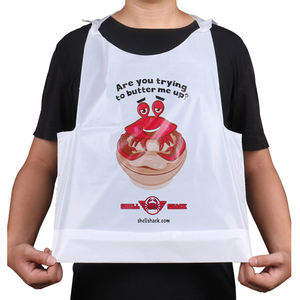 Delantales de plástico de langosta para restaurante impresos personalizados Baberos de plástico desechables para adultos Delantales con logotipo - Product Image 4