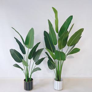 ต้นปาล์มไหมกล้วยประดิษฐ์ทำด้วยมือของนักเดินทางขนาดเล็กในร่มต้นไม้พลาสติกปลอมพร้อมใบตองจำลองชีวิต - Product Image 5