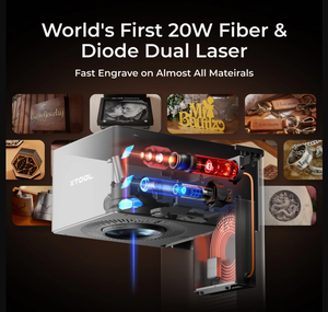 XTool F1 Ultra 20W Fiber ve diyot çift lazer gravür otomatik konveyör, 10000 mm/sn Ultra hızlı lazer gravür ve kesici makinesi - Product Image 4