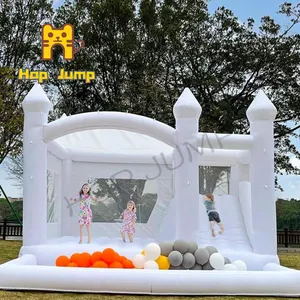 Special offer fun PVC material inflatable bounce house with blower white blow up jumper castle