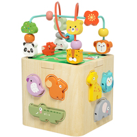Cube d'activités en bois pour animaux, labyrinthe de perles, trieur de formes, puzzle sensoriel, motricité fine, apprentissage précoce, pour tout-petits, CE CPC, vente en gros, OEM, personnalisé