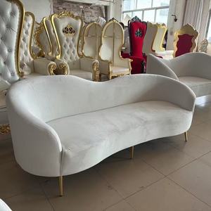 Elfenbeinweißes Samt-<span class=keywords><strong>Sofa</strong></span> „<span class=keywords><strong>Love</strong></span> Seat“ für Hochzeiten, Möbel für Braut und Bräutigam, Party, Event und Heimdekoration - Product Image 3