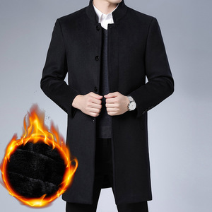 Cappotto Invernale con Collo Alto per <span class=keywords><strong>Uomo</strong></span> di Mezza Età, Stile <span class=keywords><strong>Trench</strong></span> Lungo - Product Image 2