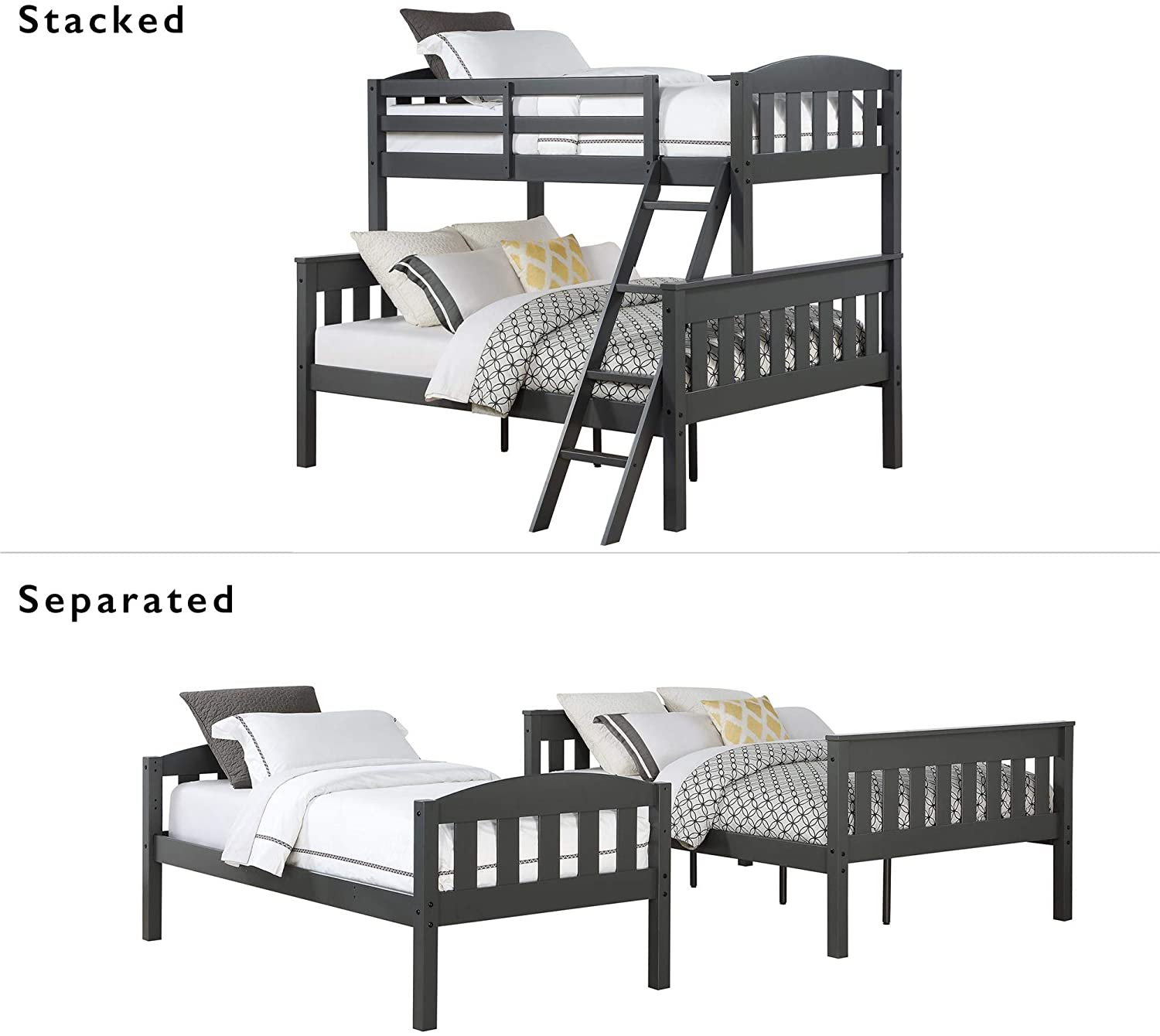 Children's bedroom wooden furniture bunk bed with bookrack