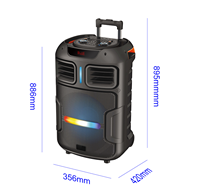 Meilleure vente 15 pouces Trolley Party Speaker avec micro puissant 40W Trolley Speaker pour haut-parleur karaoké actif sans fil de haute qualité