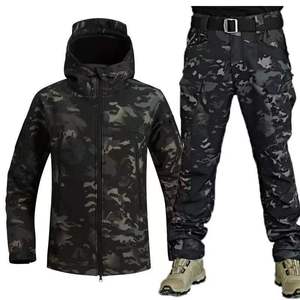 Source Factory OEM Wholesale Bulk Supply High-quality Outdoor Tactical Breathable Hooded Collar <strong>Knitted</strong> Polyester Softshell <strong>Set</strong> - Product Image 6