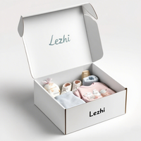 Emballage postal personnalisé boîte d'annonce pour bébé ensemble de chaussettes coffrets cadeaux pour cadeaux en papier avec fenêtre transparente
