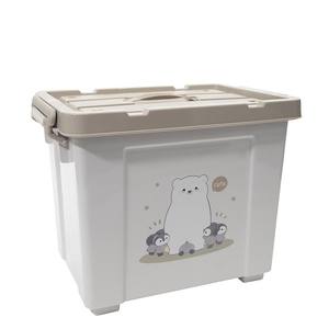 OEM popular plastic home stackable storage boxes and bin with wheels