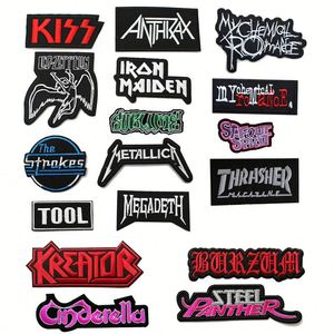Custom Logo Patches for <b>Hat</b> Garment High Density Embroidery Iron Music Rock <b>Band</b> Woven Polyester Heart Flower Shape - Product Image 2