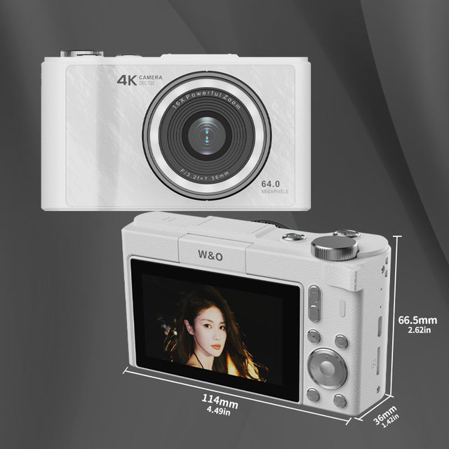 Q5 Digital Camera 4K FHD 200W Vlogging Camera with 16X Digital Zoom Compact Pocket Camera with Fill Light for Kids Teens Video