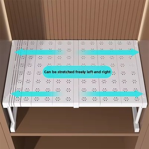 Étagère de Rangement Réglable, Tension de Placard, Tige, Étagère Extensible, Organisateur, Étagère <span class=keywords><strong>Empilable</strong></span>, en <span class=keywords><strong>Plastique</strong></span> - Product Image 3