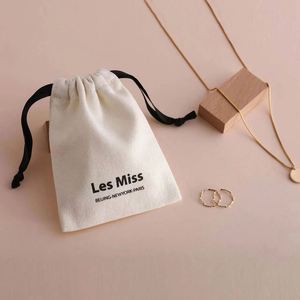 High Quality Cotton <b>Canvas</b> Gift Packaging Dust <b>Bag</b> Custom Natural Cotton <b>Drawstring</b> Jewelry Cosmetic Pouch - Product Image 4