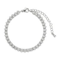 Bracelet Rétro Multicolore Pavé de Zircons Cubiques, Chaîne en Laiton Plaqué Or 14K pour le Bureau, le Quotidien, Cadeau, Designs Délicats