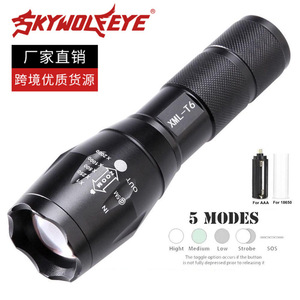 Lampe torche zoomable A100 XML T6 LED, 5 modes, haute puissance, réglage de la mise au point, pour l'extérieur, avec chargeur de batterie - Product Image 5