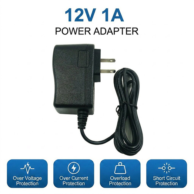 Factory Quality 12V 1A Power Adapter AC/DC 12V 1000mA Wall-Mounted US Plug Adapter 12W Power Supply for Blood Pressure Monitor