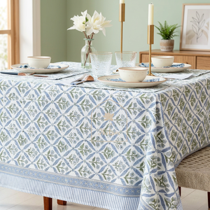 Khushboo Cotton 3mm Luxury Eco-Friendly Natural Style Floral Print Home Decoration Wedding <b>Garden</b> Party <b>Table</b> Cloth Placemat - Product Image 3