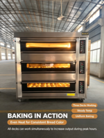 Four à pâtisserie commercial industriel à 3 niveaux, four à plateaux au gaz/électrique en option pour la cuisson du pain, des gâteaux et des pizzas