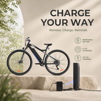 Vélo de montagne électrique pour adultes, moteur arrière sans balais haute vitesse 250W, batterie lithium 36V 13Ah, cadre en aluminium 9 vitesses, double suspension