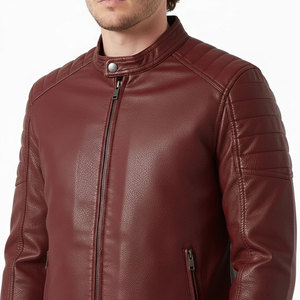 <b>Long</b> Sleeve Sporty Stand Collar High Quality Leather <b>Jacket</b> Breathable Winter Warm <b>Men</b> Front Reversible Waterproof - Product Image 5