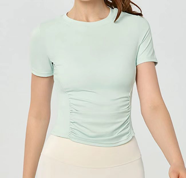 2026 New Seamless Activewear Fitness Slim Fit Breathable Yoga Short Sleeve Blank Sports Crop Top Tshirts for Women