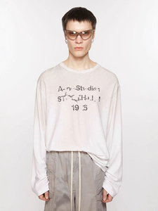 T-shirt unisexe ample à manches longues de haute qualité, style High Street 1996, 300 grammes, 100% coton peigné, motif lettres - Product Image 4
