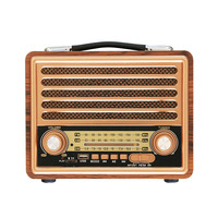 Vintage Holz-BT-Radio mit FM AM SW Drei-Band-Tuning, MP3-Wiedergabe, USB-TF-Kartensteckplatz für Heimdekoration und Unterhaltung im Freien