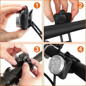 USB sạc Pin Xe Đạp Ánh Sáng Thiết lập không ướt trắng & Red LED Xe Đạp Phụ kiện kết hợp LED xe đạp đèn lồng ánh sáng - Product Image 4