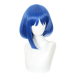 Vente en gros 35cm court bleu Bocchi The Rock Yamada Ryo Bobo perruque synthétique Halloween fête Anime Cosplay Costume perruque - Product Image 5