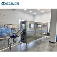 Machine de production de remplissage d'eau pure entièrement automatique de 3 à 5 gallons, ligne d'embouteillage, machine de remplissage d'eau de 5 gallons, 60 BPH