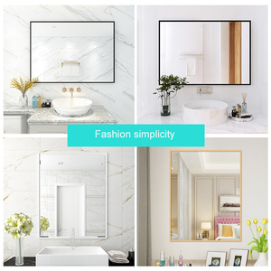 <span class=keywords><strong>Miroir</strong></span> de salle de bain rectangulaire <span class=keywords><strong>grand</strong></span> <span class=keywords><strong>format</strong></span> à cadre noir, <span class=keywords><strong>miroir</strong></span> décoratif mural horizontal pour vanité - Product Image 5