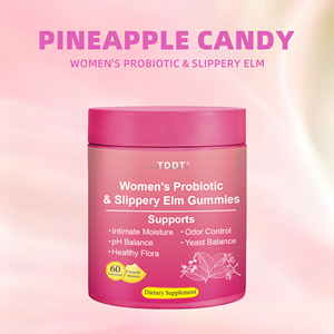 Gomitas Probióticas de Olmo Resbaladizo para Mujeres, Suplemento Dietético, 60 Unidades, Sabor Piña, Apoyo para la Humedad Íntima - Product Image 2