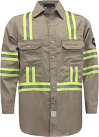 2024 NFPA2112/ANSI vêtements de travail de sécurité hommes à manches longues résistant aux flammes haute visibilité FR chemises avec bande réfléchissante