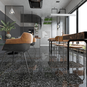 Carreaux de céramique en marbre 60x60, couleur noire, carreaux de sol en porcelaine pour la maison - Product Image 2