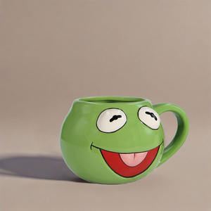 كوب سيراميك بتصميم ضفدع مخصص | فنجان قهوة برسوم حيوانات كرتونية | كوب أنمي مصنوع يدويًا كهدية للمكتب وأعياد الميلاد - Product Image 2