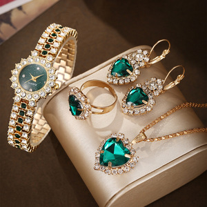 Reloj de cuarzo para mujer con diamantes de girasol, reloj de moda elegante de lujo, conjunto de regalo de joyería - Product Image 4