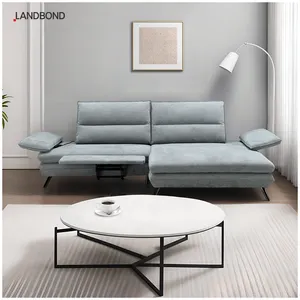 Sofá de hotel de luxo sofá de tecido estilo europeu com função de elevação elétrica para pés sofá da sala de estar para villa e escritório