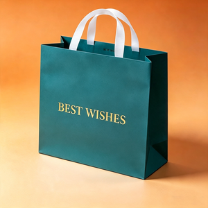 Sacchetto Regalo di Lusso con Stampa a Caldo Personalizzata, Blu Navy, <span class=keywords><strong>Produzione</strong></span> e Spedizione in 72 Ore, Confezione Regalo Aziendale Rinforzata - Product Image 1