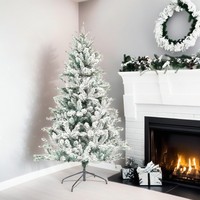 Vorbehandelter Weißer Luxuriöser Großer Künstlicher Innen- und Außen-Weihnachtsbaum mit Eingebauten LED-Lichtern