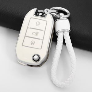 Housse de protection pour <span class=keywords><strong>clé</strong></span> de voiture en TPU à 3 boutons pour <span class=keywords><strong>Peugeot</strong></span> <span class=keywords><strong>208</strong></span> 308 T9 508 2008 pour Citroën C4 pour Opel Corsa Crossland X - Product Image 3