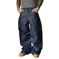 Jeans en denim brut selvedge fabriqués en Chine, denim slub, pantalon large pour homme, jean de haute qualité, poche arrière personnalisée, pantalon de créateur