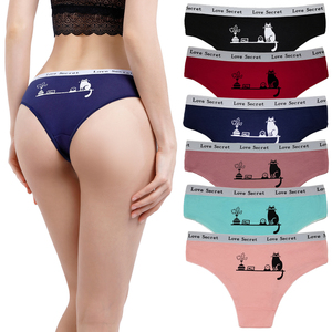 Culottes de vente chaude pour femmes sous-vêtements femmes coton Lingerie slips culottes Sexy mignon chat imprimer filles culottes dames - Product Image 1