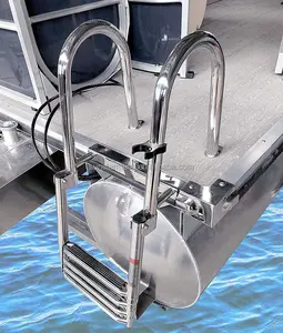 Marine Ladder Marine Equipment Stainless Steel Telescoping Boat 3 Step Ladder Swim Step Over Platform Pontoon Boat Dock Ladder