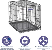 Cage pour chien d'intérieur pliable en gros, panneau de séparation de cage, plateau anti-fuite, loquets sécurisés, cage en fil métallique empilable